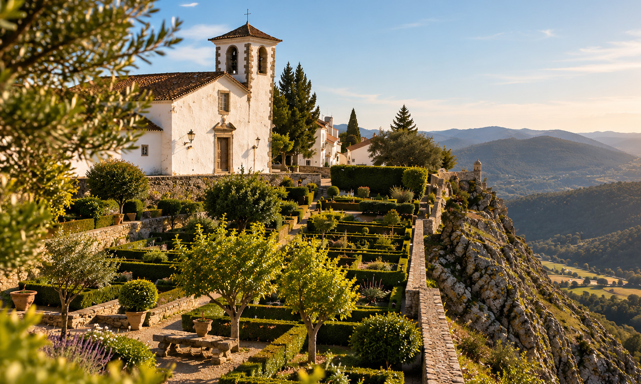 Marvão amurallada al atardecer, escapada a Portugal desde la casa rural en Valencia de Alcántara